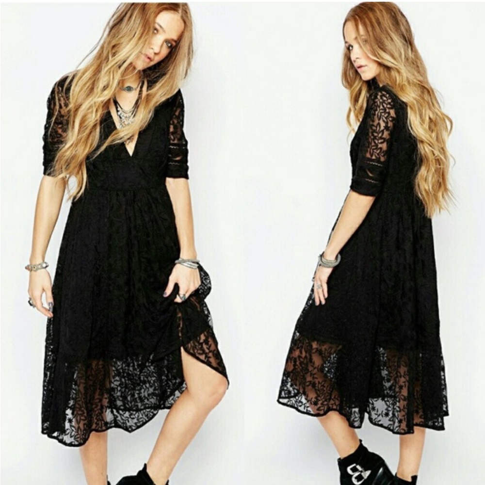 Black Lace Free People Dress